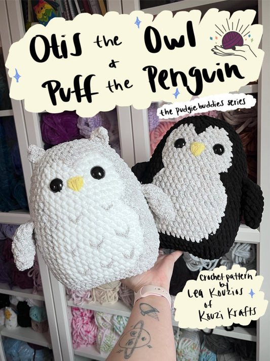 Otis the Owl & Puff the Penguin DUO Crochet Pattern - DIGITAL DOWNLOAD